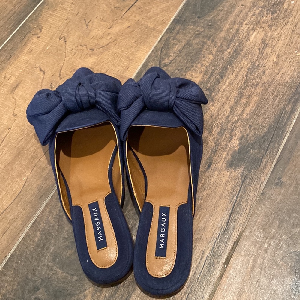 Margaux Midnight Blue Suede Mules